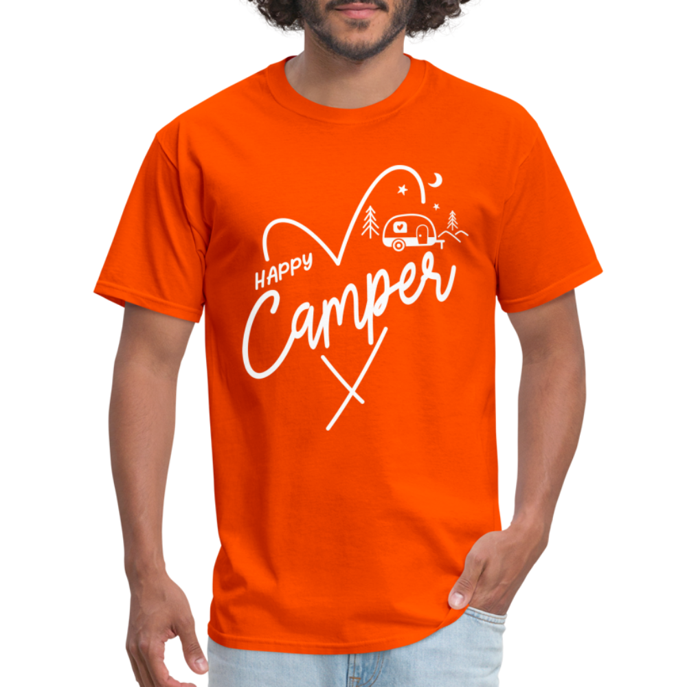 Happy Camper T-Shirt (Camping and RVing) - orange