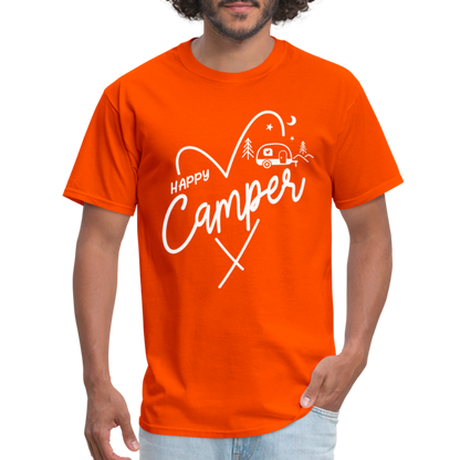 Happy Camper T-Shirt (Camping and RVing) - orange