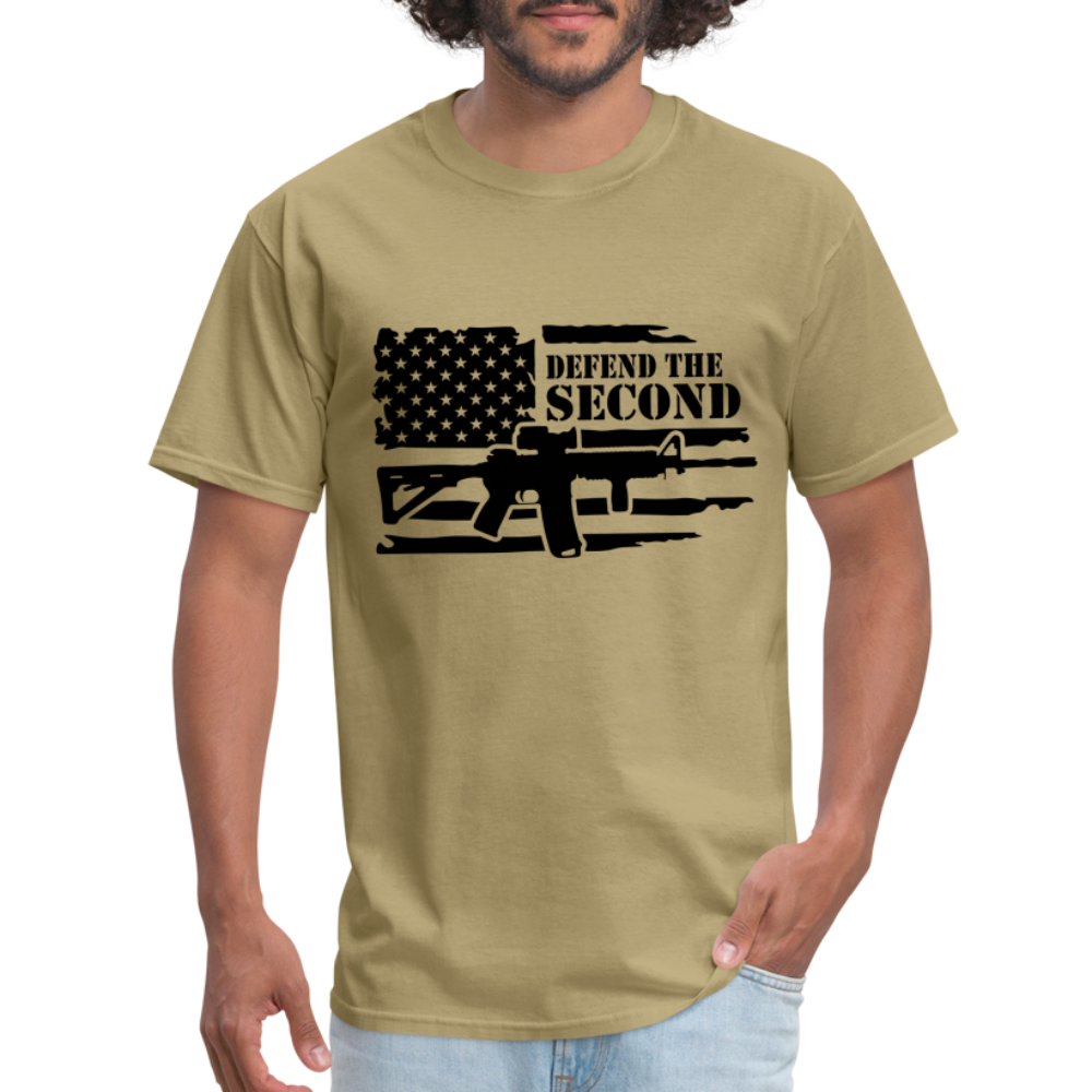 Defend the Second Amendment T-Shirt (Right to Bear Arms) - khaki