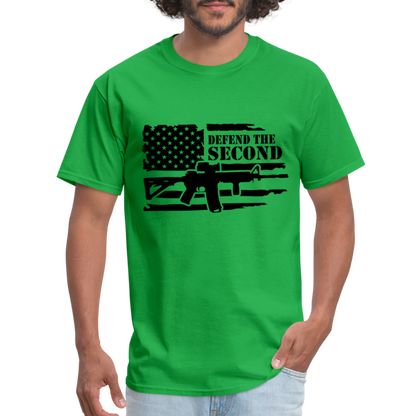 Defend the Second Amendment T-Shirt (Right to Bear Arms) - bright green