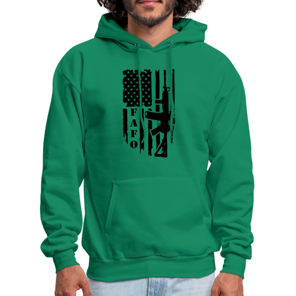 FAFO Hoodie with AR15 & American Flag - kelly green