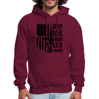 Just One More Gun I Promise Hoodie - burgundy