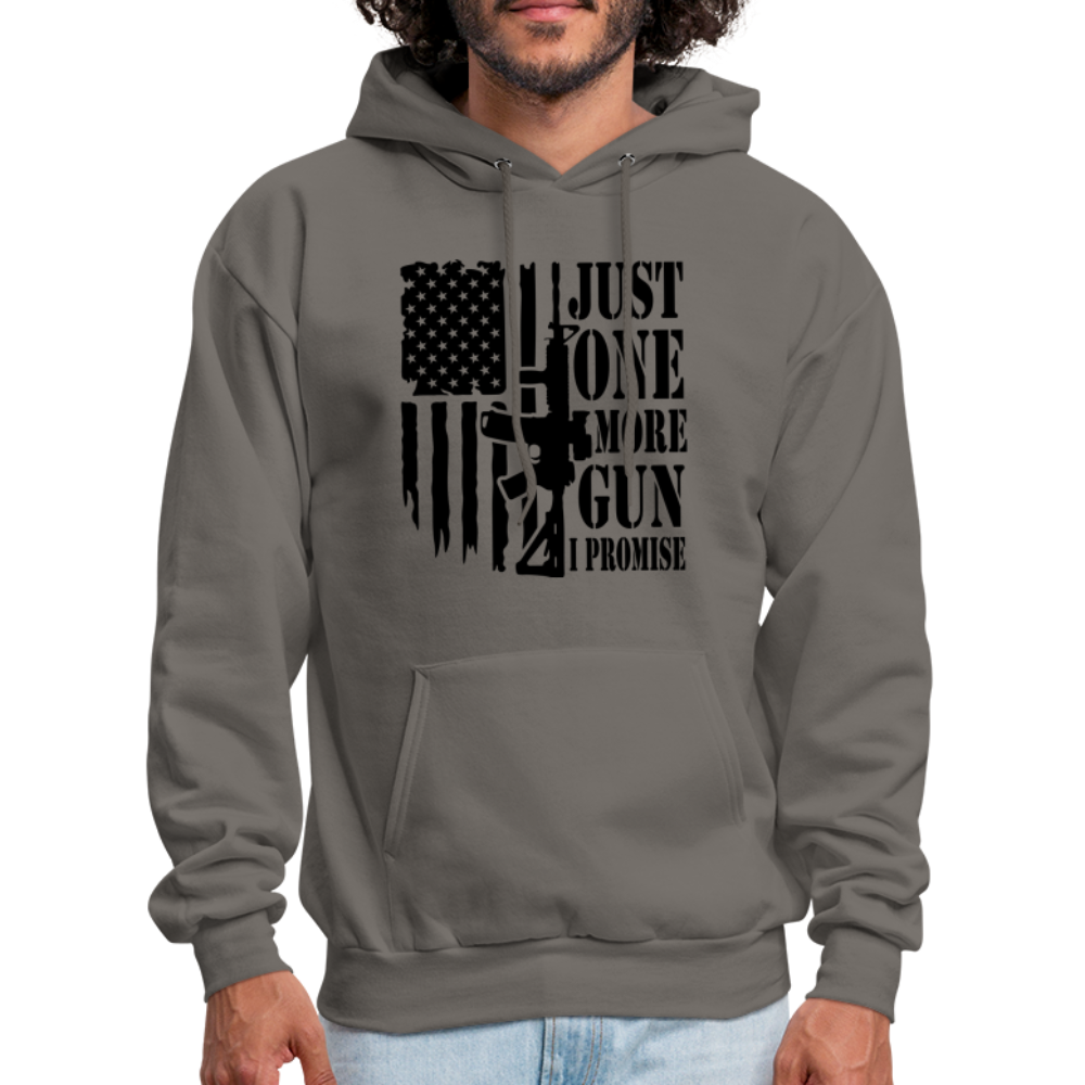 Just One More Gun I Promise Hoodie Color: denim blue