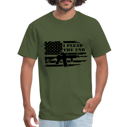 I Plead The 2nd T-Shirt (Second Amendment) - Color: military green