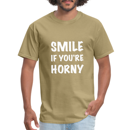 Smile if You're Horny T-Shirt - khaki