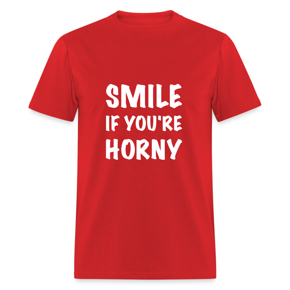 Smile if You're Horny T-Shirt - red