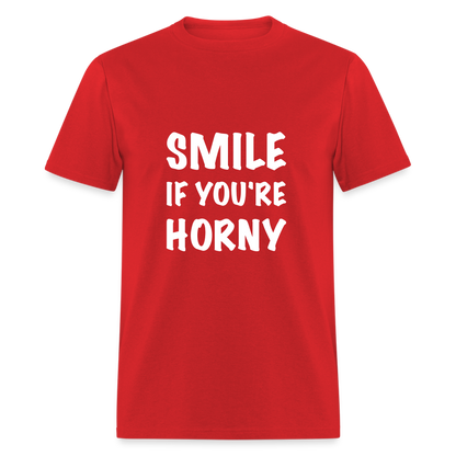 Smile if You're Horny T-Shirt - red