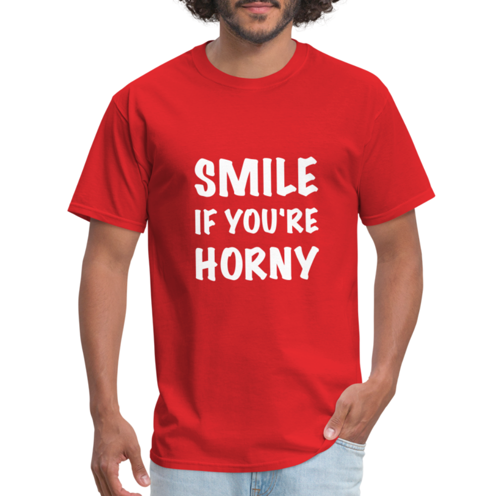 Smile if You're Horny T-Shirt - red