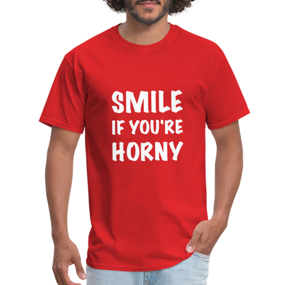 Smile if You're Horny T-Shirt - red