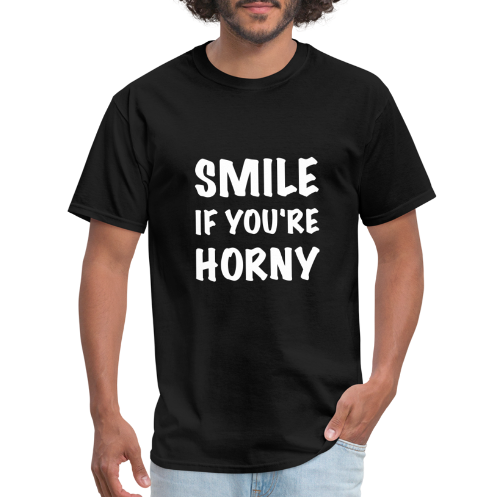 Smile if You're Horny T-Shirt - black