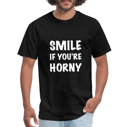 Smile if You're Horny T-Shirt - black