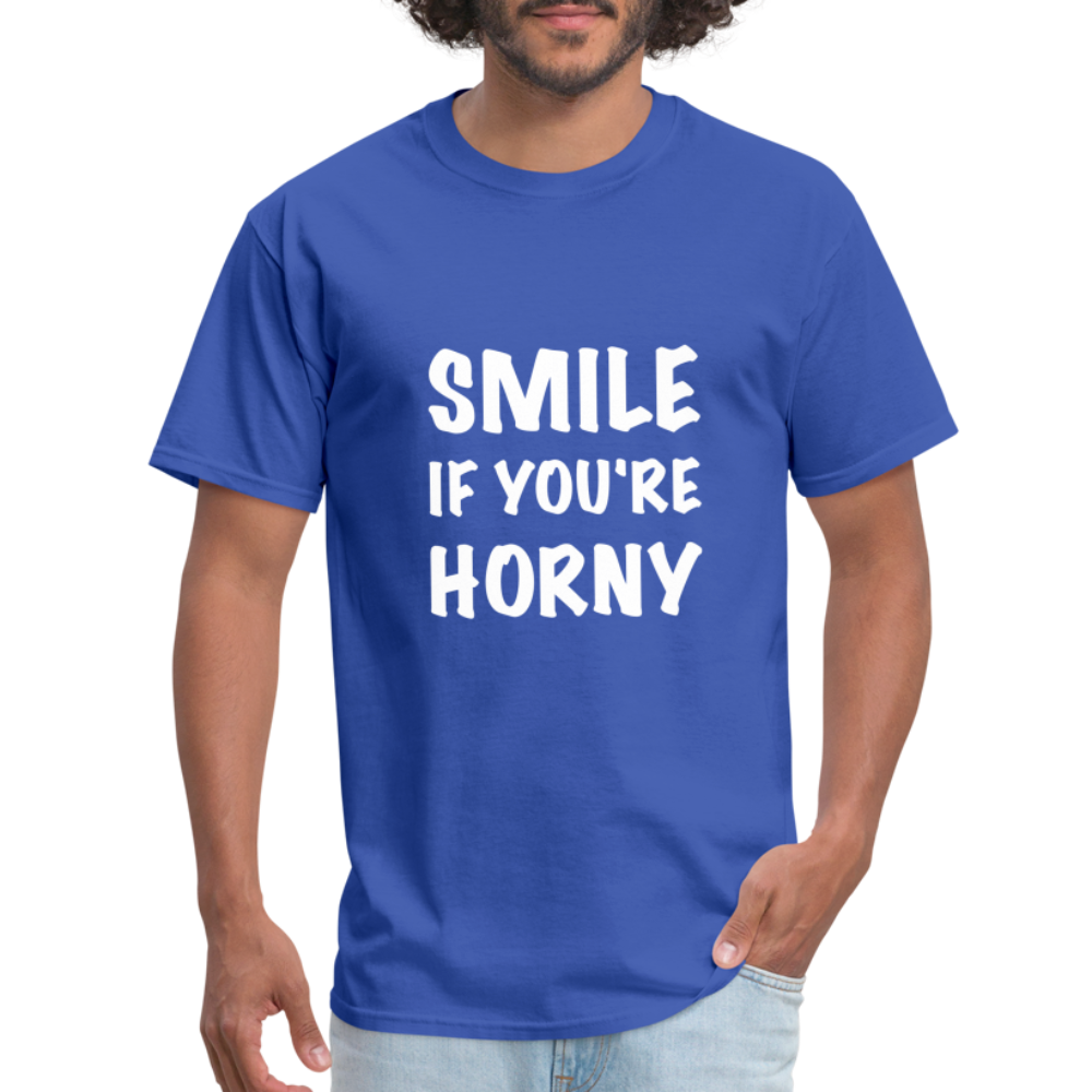 Smile if You're Horny T-Shirt - royal blue