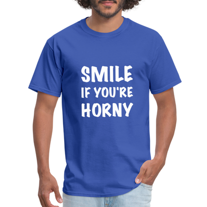 Smile if You're Horny T-Shirt - royal blue