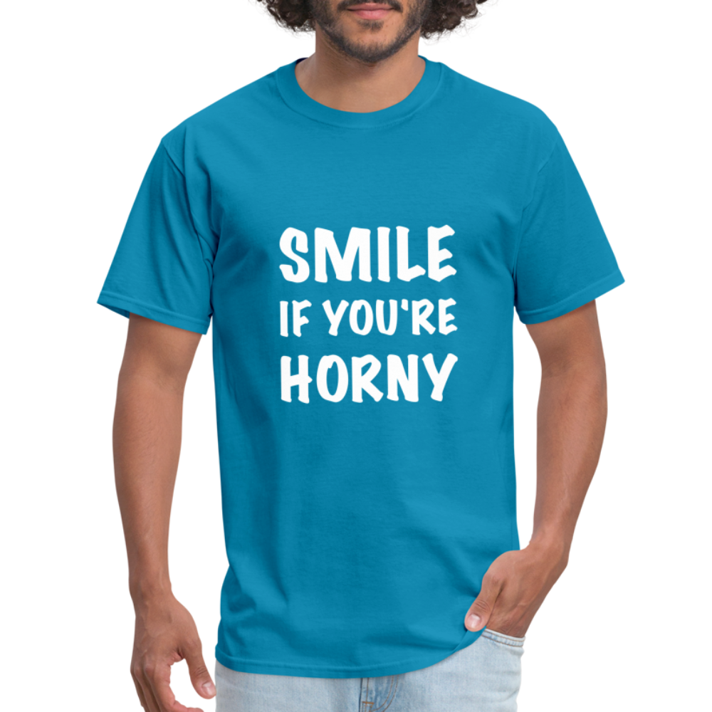 Smile if You're Horny T-Shirt - turquoise