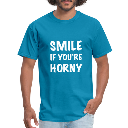 Smile if You're Horny T-Shirt - turquoise