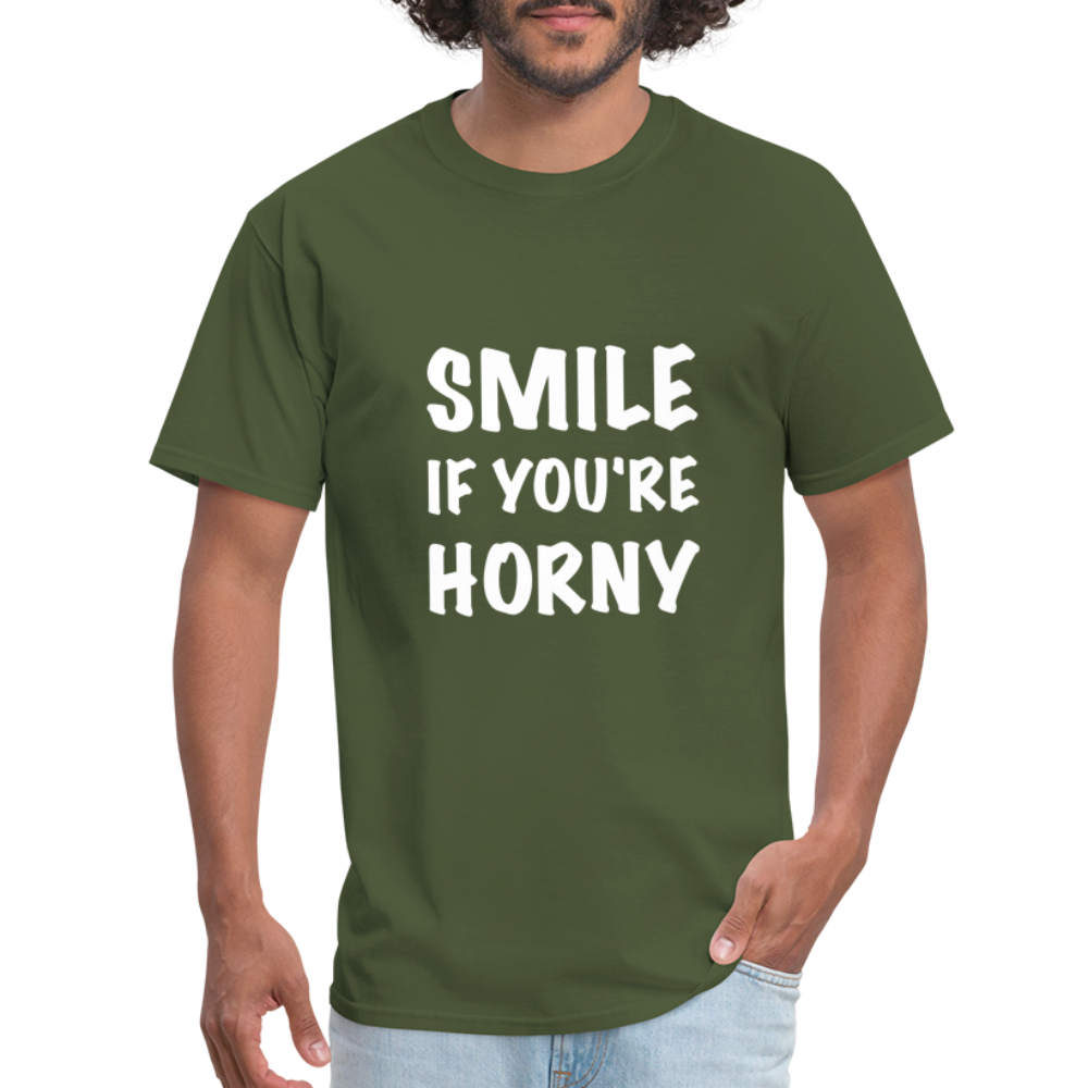 Smile if You're Horny T-Shirt - military green