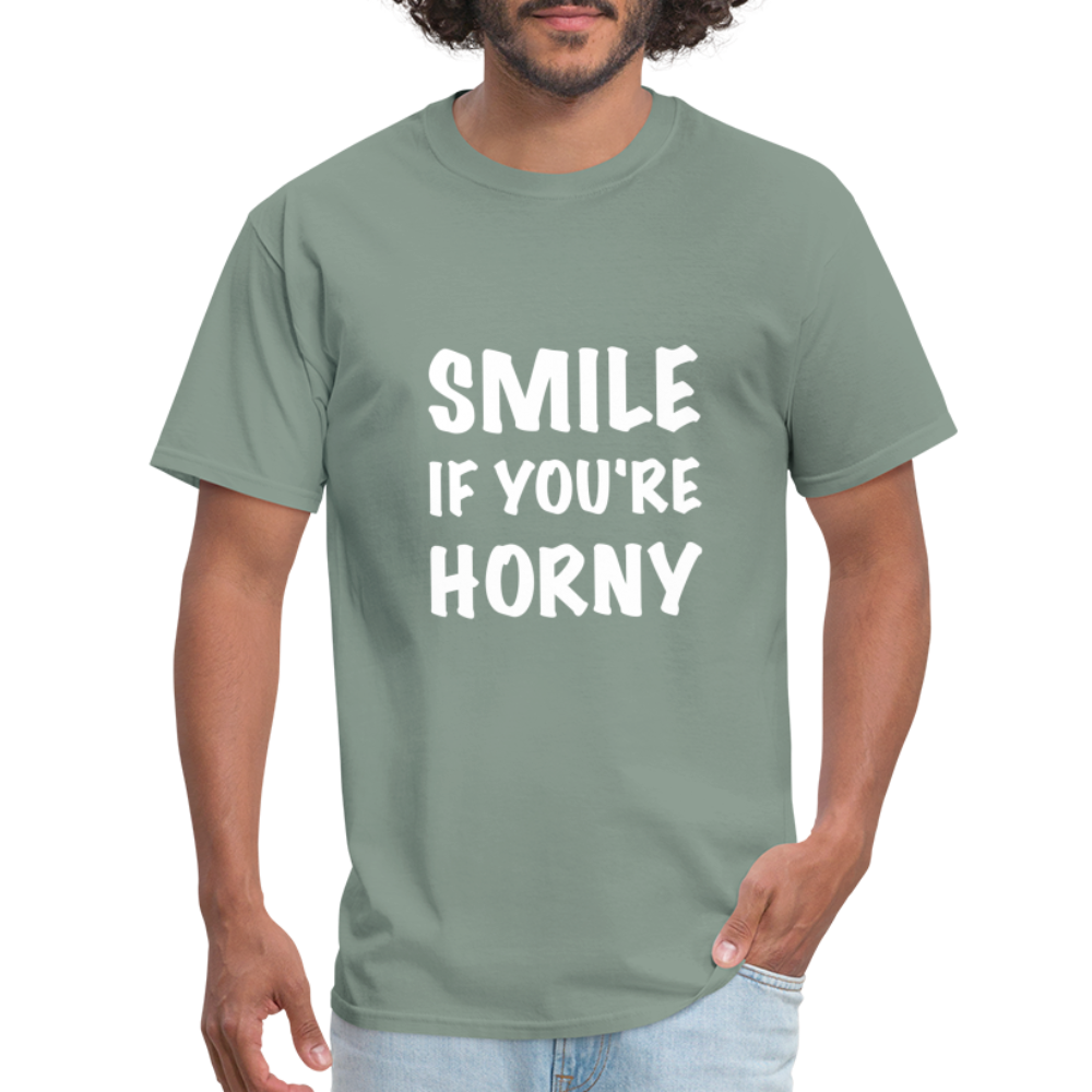 Smile if You're Horny T-Shirt - sage