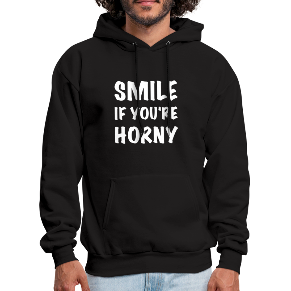 Smile if You're Horny Hoodie - black