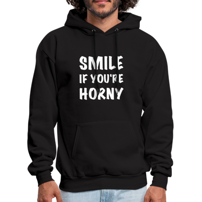 Smile if You're Horny Hoodie - black