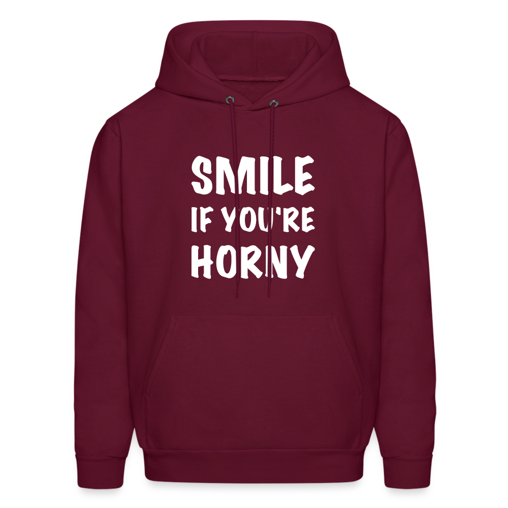 Smile if You're Horny Hoodie - burgundy