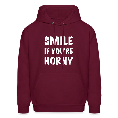 Smile if You're Horny Hoodie - burgundy