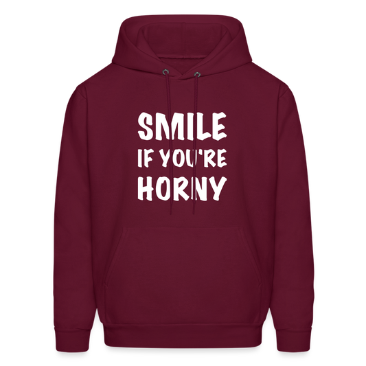 Smile if You're Horny Hoodie - burgundy