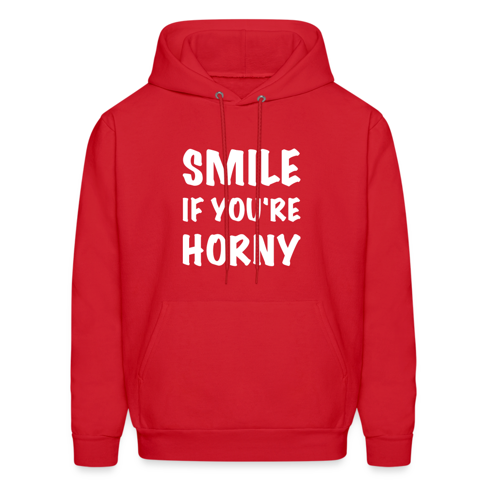 Smile if You're Horny Hoodie - red