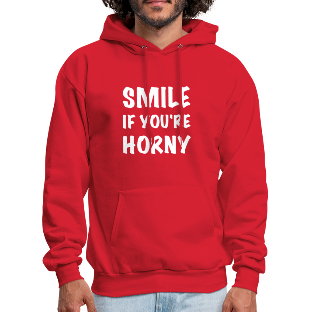 Smile if You're Horny Hoodie - red