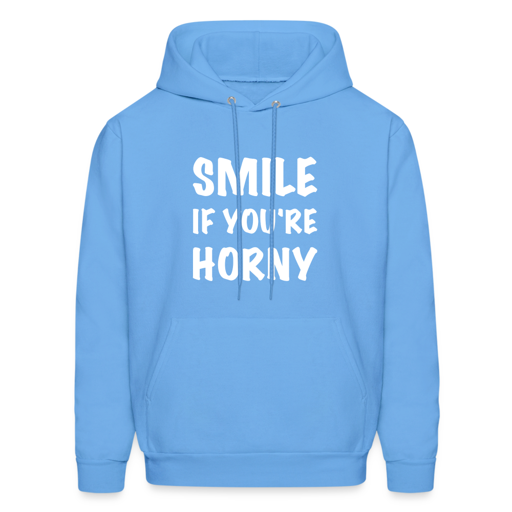 Smile if You're Horny Hoodie - carolina blue