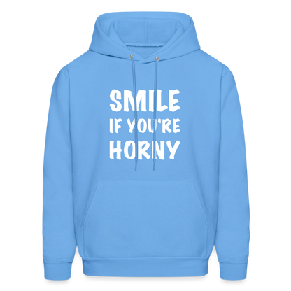 Smile if You're Horny Hoodie - carolina blue