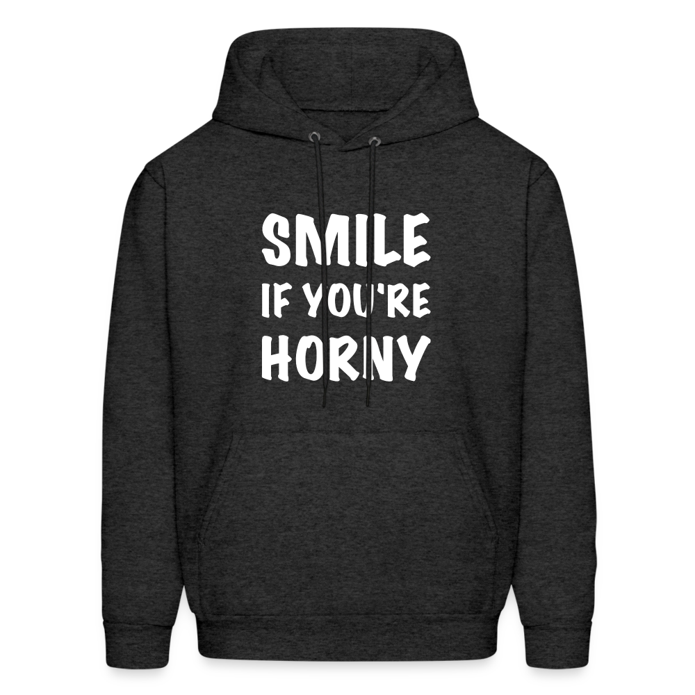 Smile if You're Horny Hoodie - charcoal grey