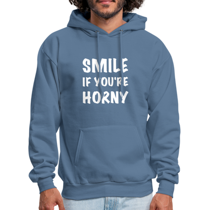 Smile if You're Horny Hoodie - denim blue