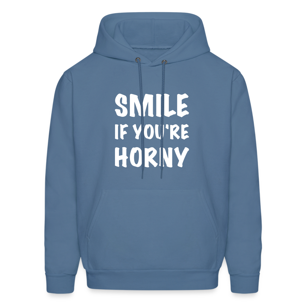 Smile if You're Horny Hoodie - denim blue