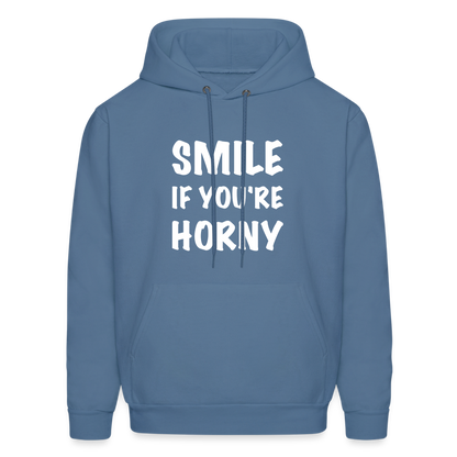 Smile if You're Horny Hoodie - denim blue