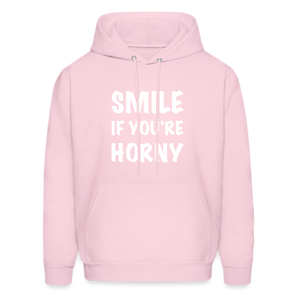 Smile if You're Horny Hoodie - pale pink