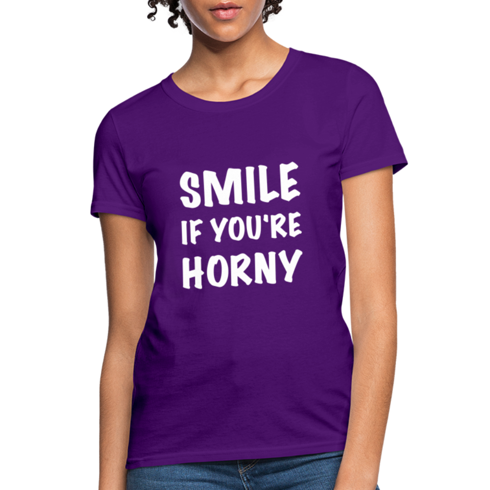 Smile if You're Horny Women's T-Shirt - purple