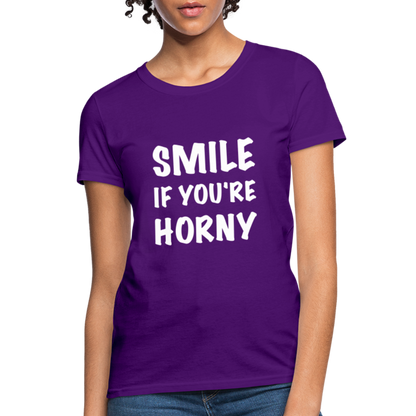 Smile if You're Horny Women's T-Shirt - purple