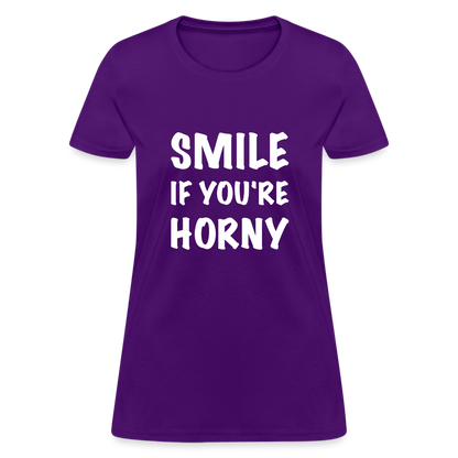 Smile if You're Horny Women's T-Shirt - purple