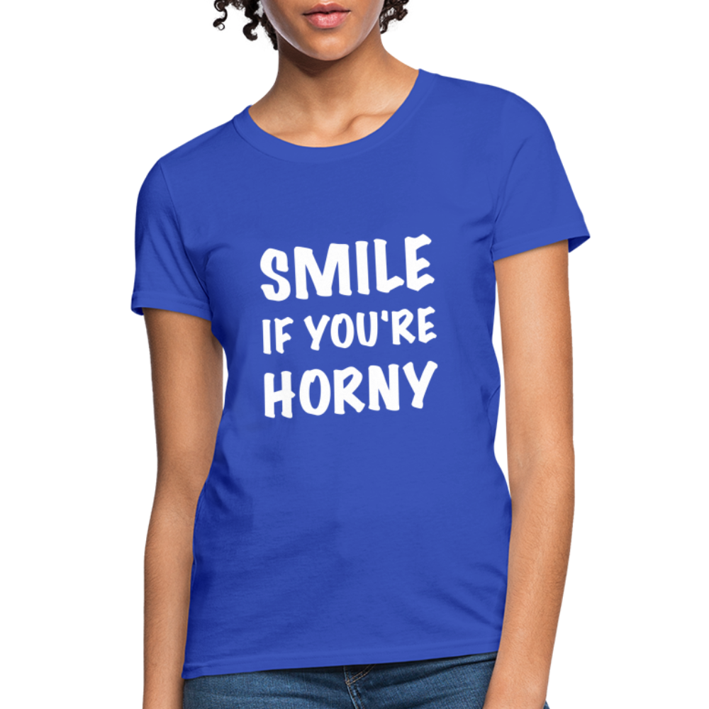 Smile if You're Horny Women's T-Shirt - royal blue