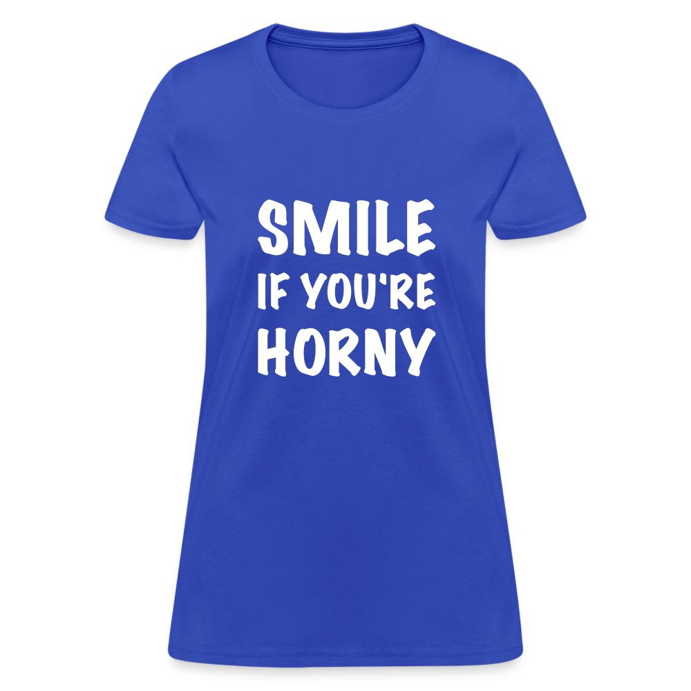 Smile if You're Horny Women's T-Shirt - royal blue