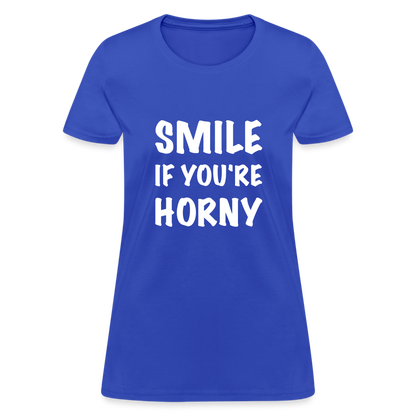 Smile if You're Horny Women's T-Shirt - royal blue