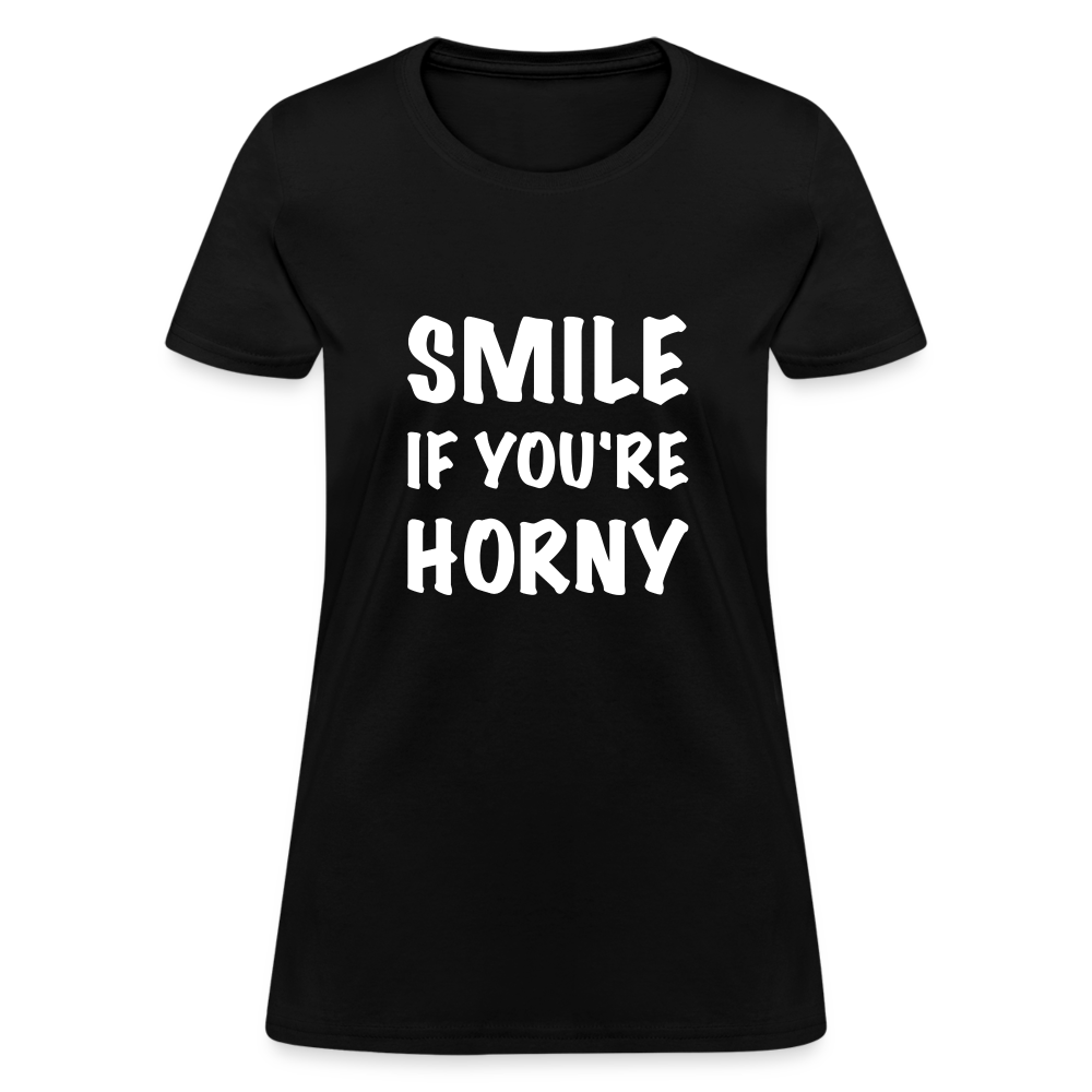 Smile if You're Horny Women's T-Shirt - black