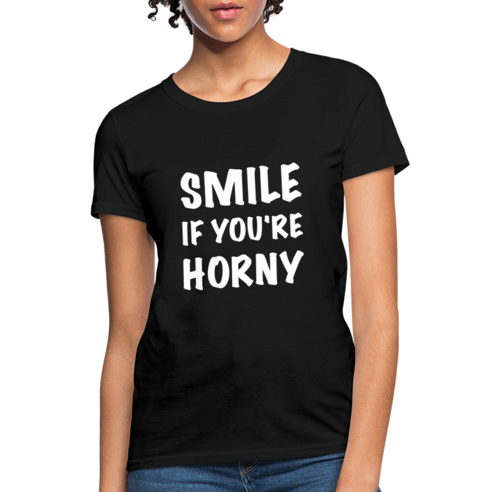 Smile if You're Horny Women's T-Shirt - black