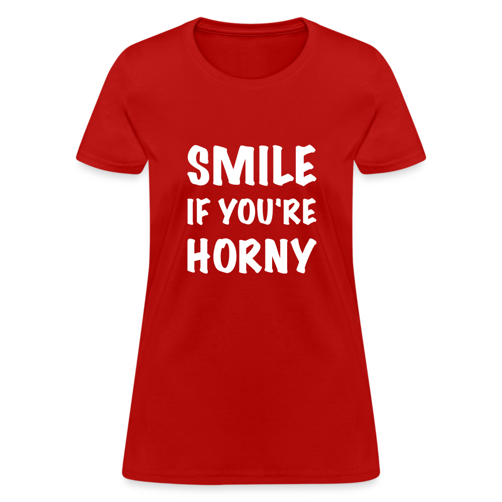 Smile if You're Horny Women's T-Shirt - red