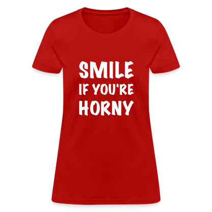 Smile if You're Horny Women's T-Shirt - red