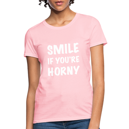 Smile if You're Horny Women's T-Shirt - pink