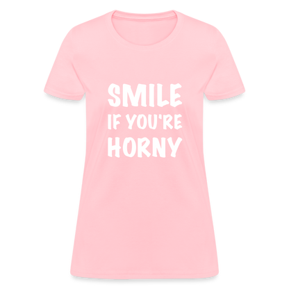 Smile if You're Horny Women's T-Shirt - pink