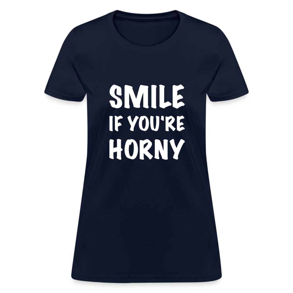 Smile if You're Horny Women's T-Shirt - navy