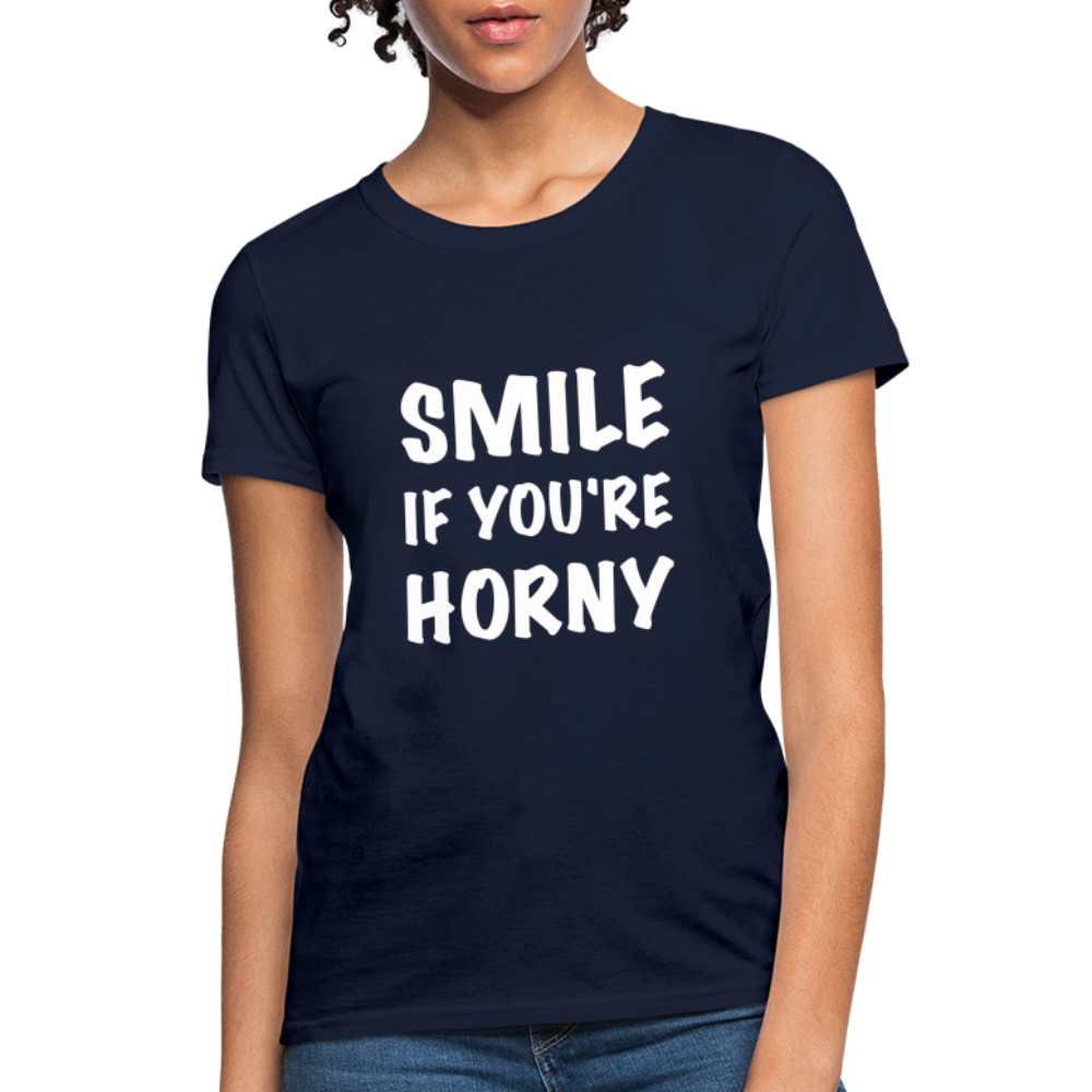 Smile if You're Horny Women's T-Shirt - navy