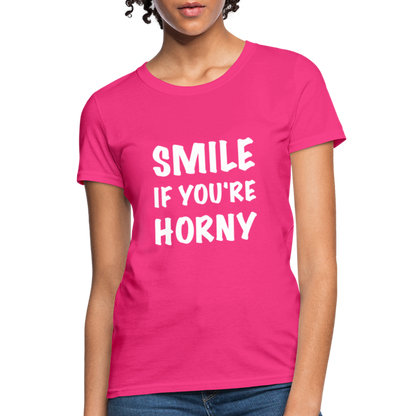 Smile if You're Horny Women's T-Shirt - fuchsia